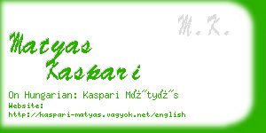 matyas kaspari business card